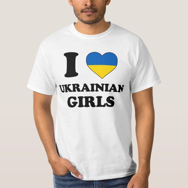 T-shirts I love Ukrainian Girls (Frente)