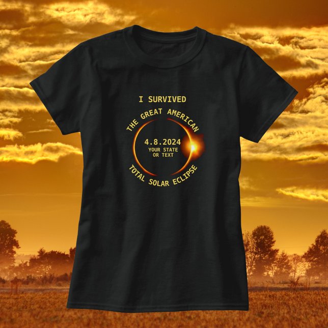 T-shirts I Sobreviveu ao Total Solar Eclipse 4/8/2024 EUA (Criador carregado)