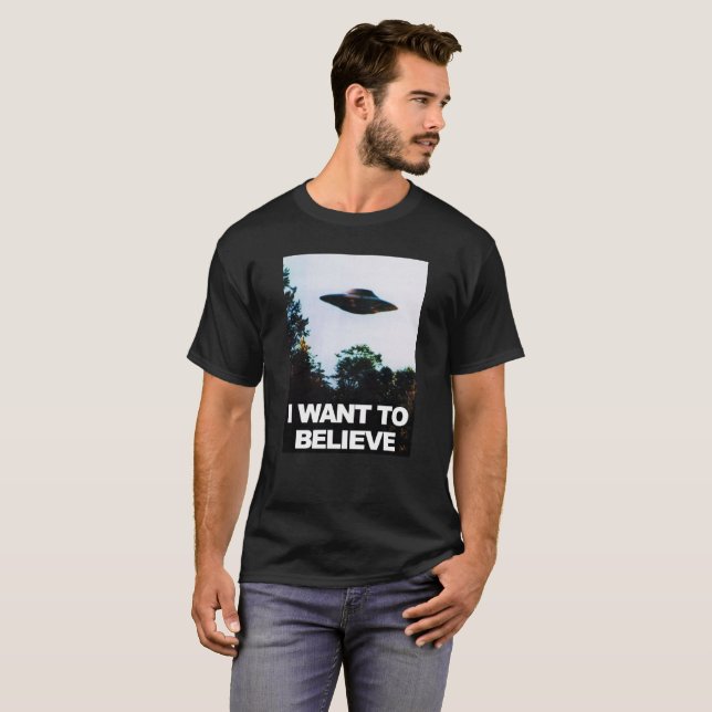 T-shirts I Want To Believe Alien UFO (Frente Completa)