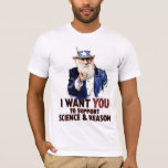 T-SHIRTS I WANT YOU TO SUPPORT SCIENCE & REASON<br><div class="desc">Analogia Tio Sam e Darwin</div>