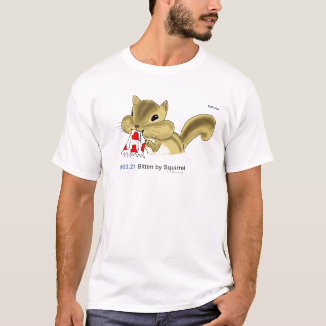 T-shirts ICD-10: W53.21 mordido pelo esquilo (Frente)