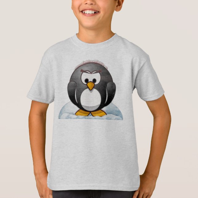 T-shirts Icey Penguin Cartoon (Frente)