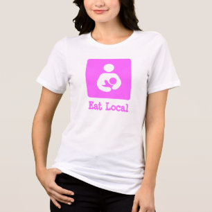 T-shirts Ícone de Amamentação / Aleitamento Materno Local