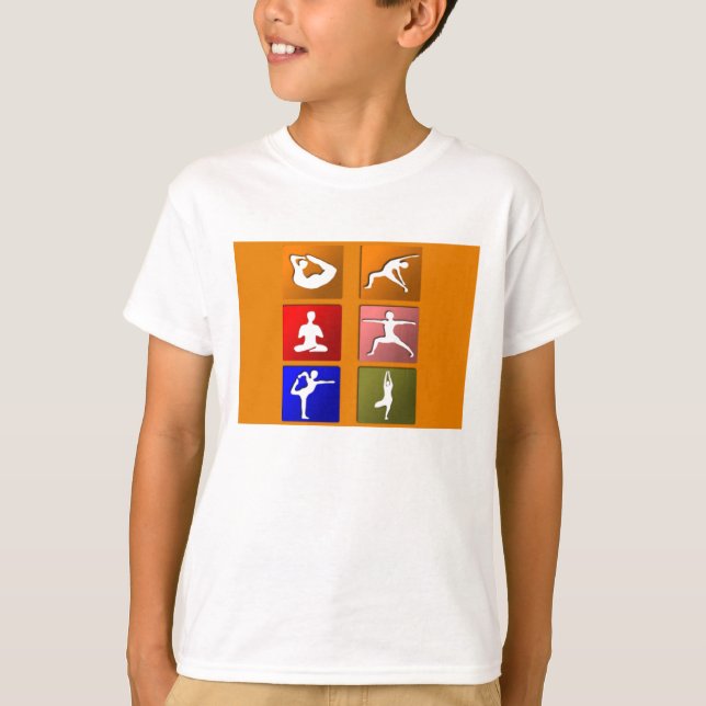 T-shirts Ícones da pose da ioga (Frente)