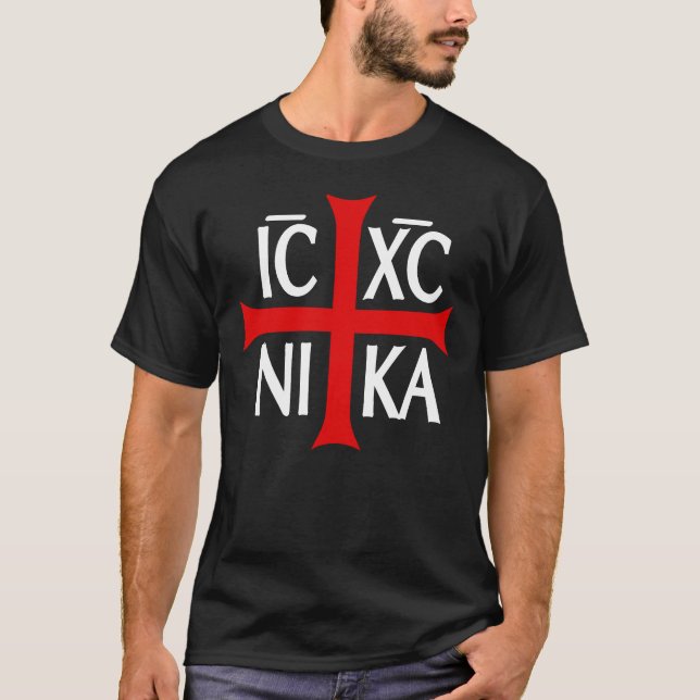T-shirts ICXC NIKA, Conquistas do Cristo de Jesus. (Frente)