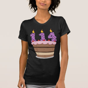 T-shirts Idade 114 no bolo de aniversário