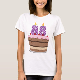 T-shirts Idade 88 no bolo de aniversário