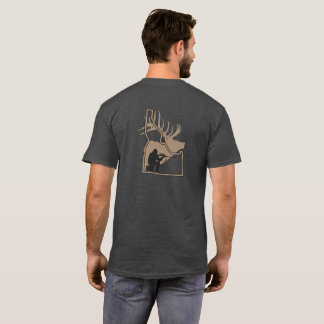 T-shirts Idaho-Alces com silhueta do caçador
