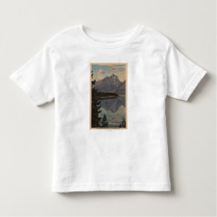 T-shirts Idaho - reflexão grande de Teton no lago Jackson