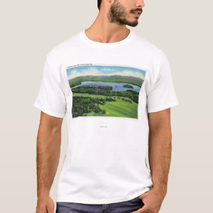 T-shirts Ideia aérea do campo de golfe da pensão de Saranac