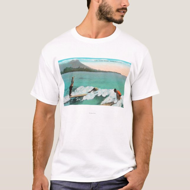T-shirts Ideia da equitação do conselho dos surfistas, um a (Frente)