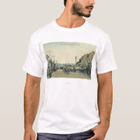 Ideia de carruagems do cavalo na rua de Castro