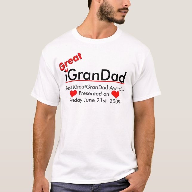 T-shirts iGreatGranPai - Melhor Prêmio (Frente)