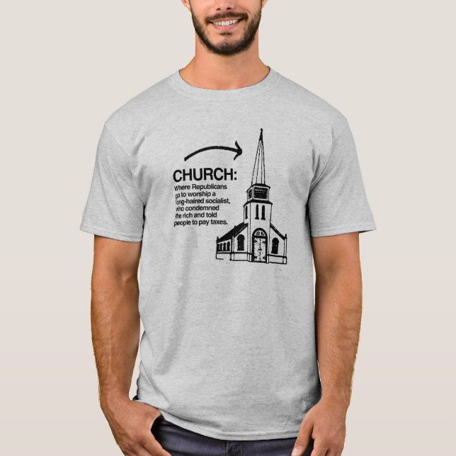 T-SHIRTS IGREJA - ONDE OS REPUBLICANOS VÃO ADORAR (Frente)