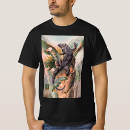 T-shirts Iguana Negra Tropical, Animais Selvagens de Réptil