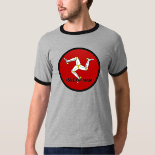 T-shirts Ilha da bandeira da qualidade de Roundel do homem