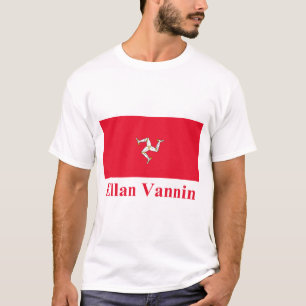 T-shirts Ilha da bandeira do homem com nome em Manx