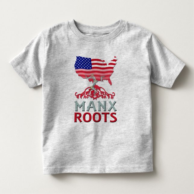T-shirts Ilha de Man Manx American Toddler Tee (Frente)