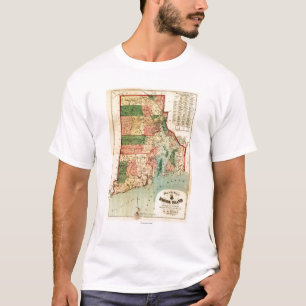 T-shirts Ilha de Rhode IslandPanoramic MapRhode