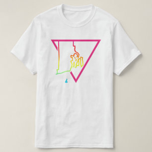 T-shirts ilha roxa de triângulo rosa
