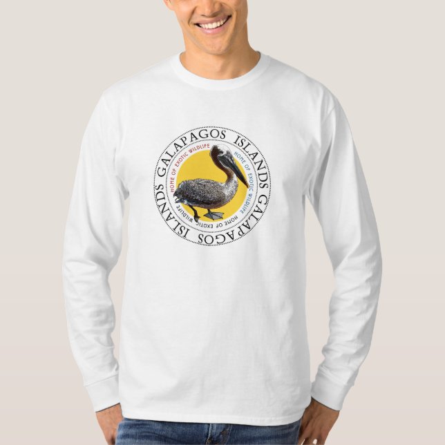 T-shirts Ilhas Galápagos Pelicano (Frente)