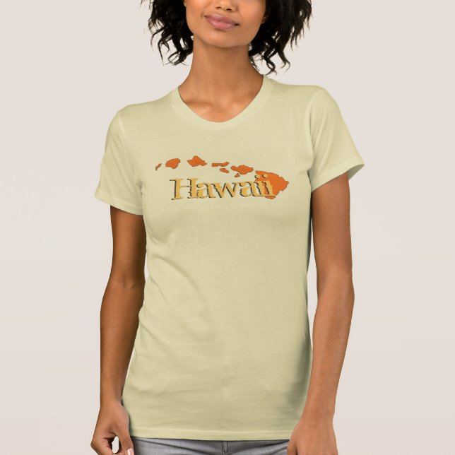 T-shirts Ilhas Hawaii - bege laranja (Frente)