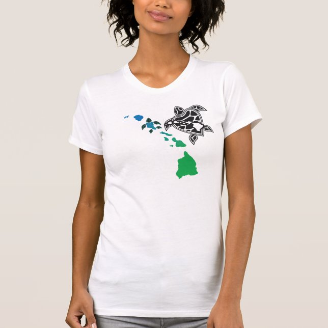 T-shirts Ilhas Hawaii - Tartaruga Hawaii (Frente)