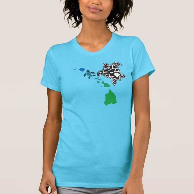 T-shirts Ilhas Hawaii - Tartaruga Hawaii (Frente)