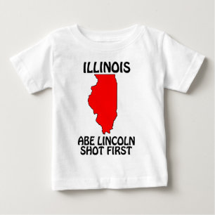 T-shirts Illinois - Abe Lincoln Atirou Primeiro