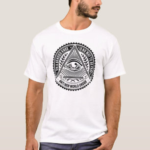 T-shirts Illuminati - em um joelho dobrado está nenhuma