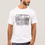 T-shirts Iluminando o Menorah<br><div class="desc">A iluminação da escola judaica o Menorah (woodcut) situado em um colecção privada.</div>