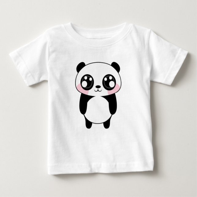 T-shirts Ilustração bonito do urso de panda (Frente)