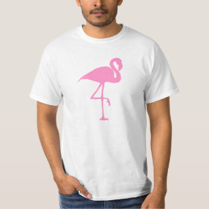 T-shirts Ilustração cor-de-rosa da silhueta do pássaro d