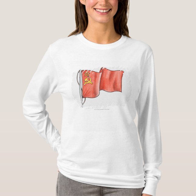 T-shirts Ilustração da bandeira soviética (Frente)