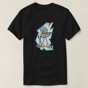 T-shirts Ilustração de Animação de Atleta de Biatlo dos Jog