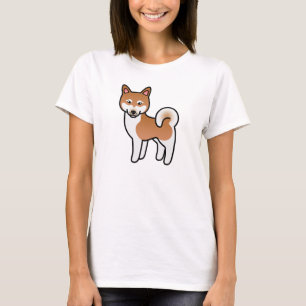 T-shirts Ilustração De Cachorro Klee Kai, Branco E Vermelho