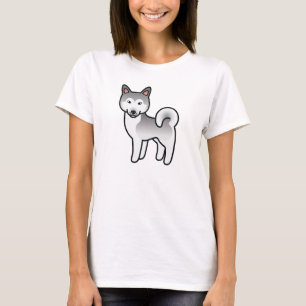 T-shirts Ilustração De Cachorro Malamuto Do Alasca Branco E