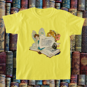 T-shirts Ilustração de Fada Devoradora de Livros Antigos