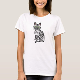 T-shirts Ilustração de Gato de Mau Egípcio de Prata