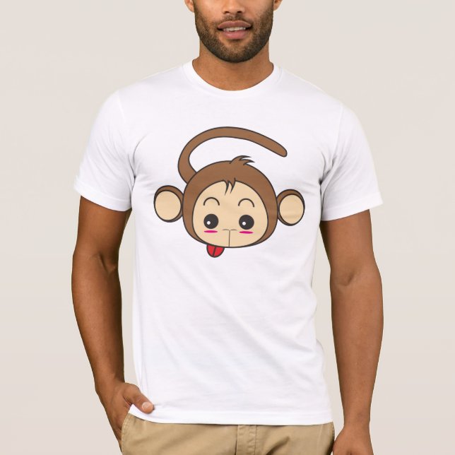 T-shirts Ilustração de macaco Kawaii Cute (Frente)