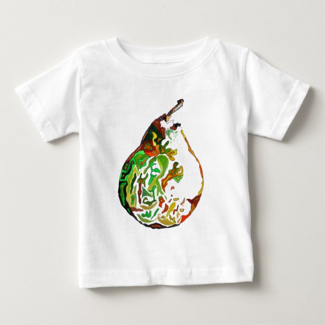 T-shirts Ilustração de pop de de fruta de pintura de pera (Frente)
