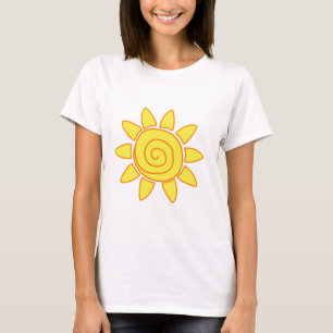 T-shirts Ilustração de Sol Desenhado à Mão Fofa para Crianç