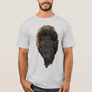 T-shirts Ilustração Detalhada da Cabeça de um Bisão America