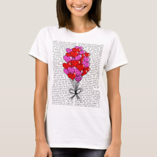 T-shirts Ilustração do balão do coração do Namorados