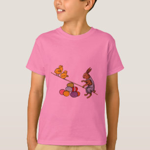 T-shirts Ilustração do coelho de Páscoa chocando ovos