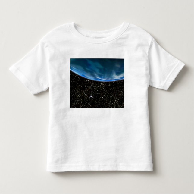 T-shirts Ilustração do horizonte da Terra (Frente)