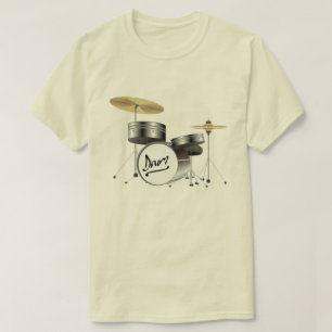 T-SHIRTS ILUSTRAÇÃO DO KIT DE DRUM CRIATIVO