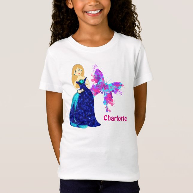 T-shirts Ilustração Personalizada da Borboleta de Moda boni (Frente)