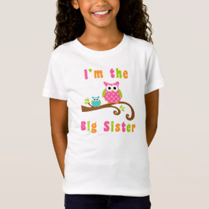 T-shirts Im a irmã mais velha às corujas bonitos do irmã