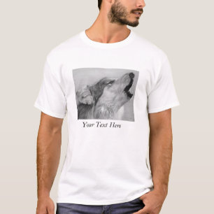 T-shirts imagem de animais selvagens do urro do lobo